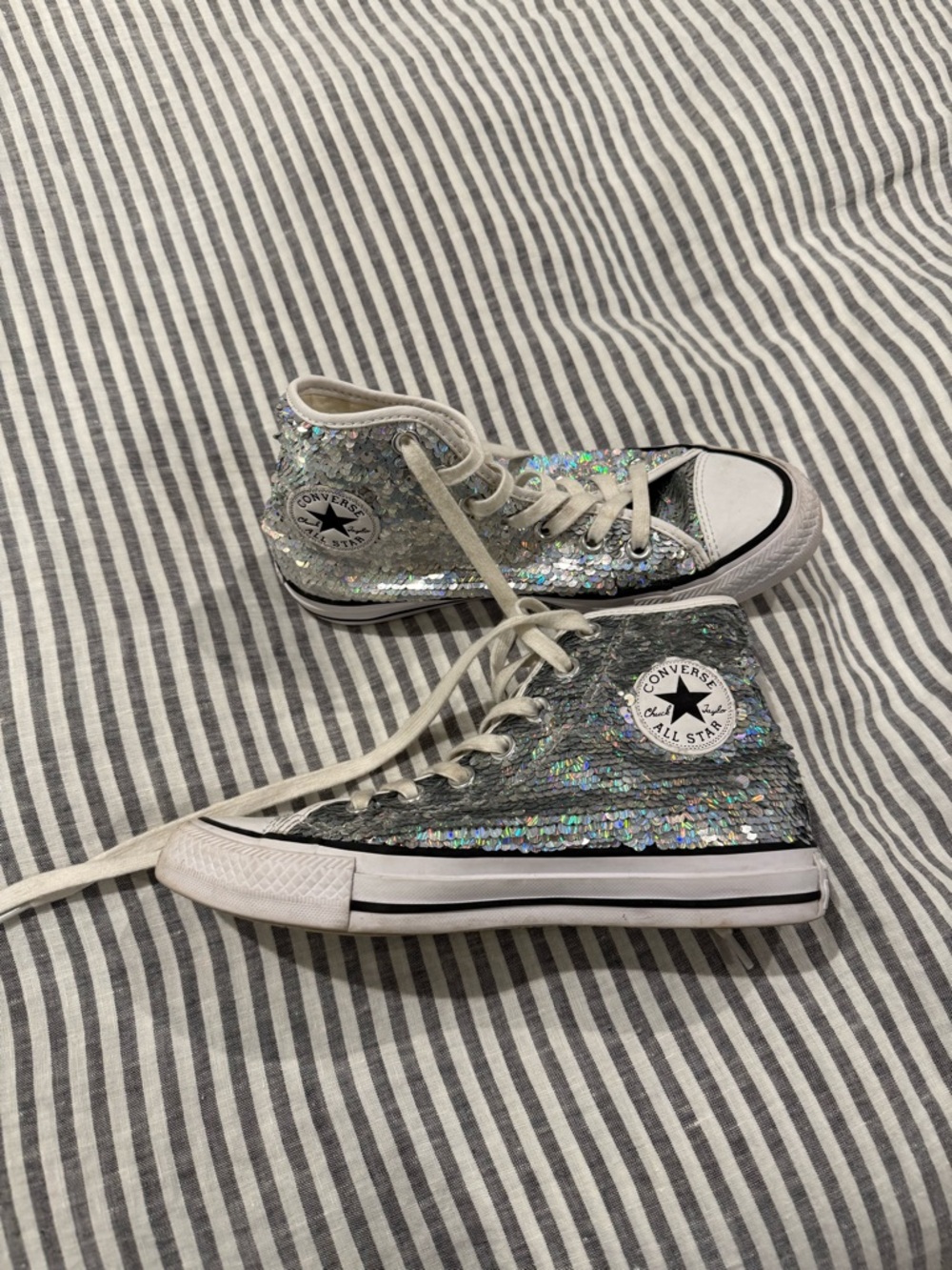 Converse Silver Sequin Chuck Taylor All Star High-Top